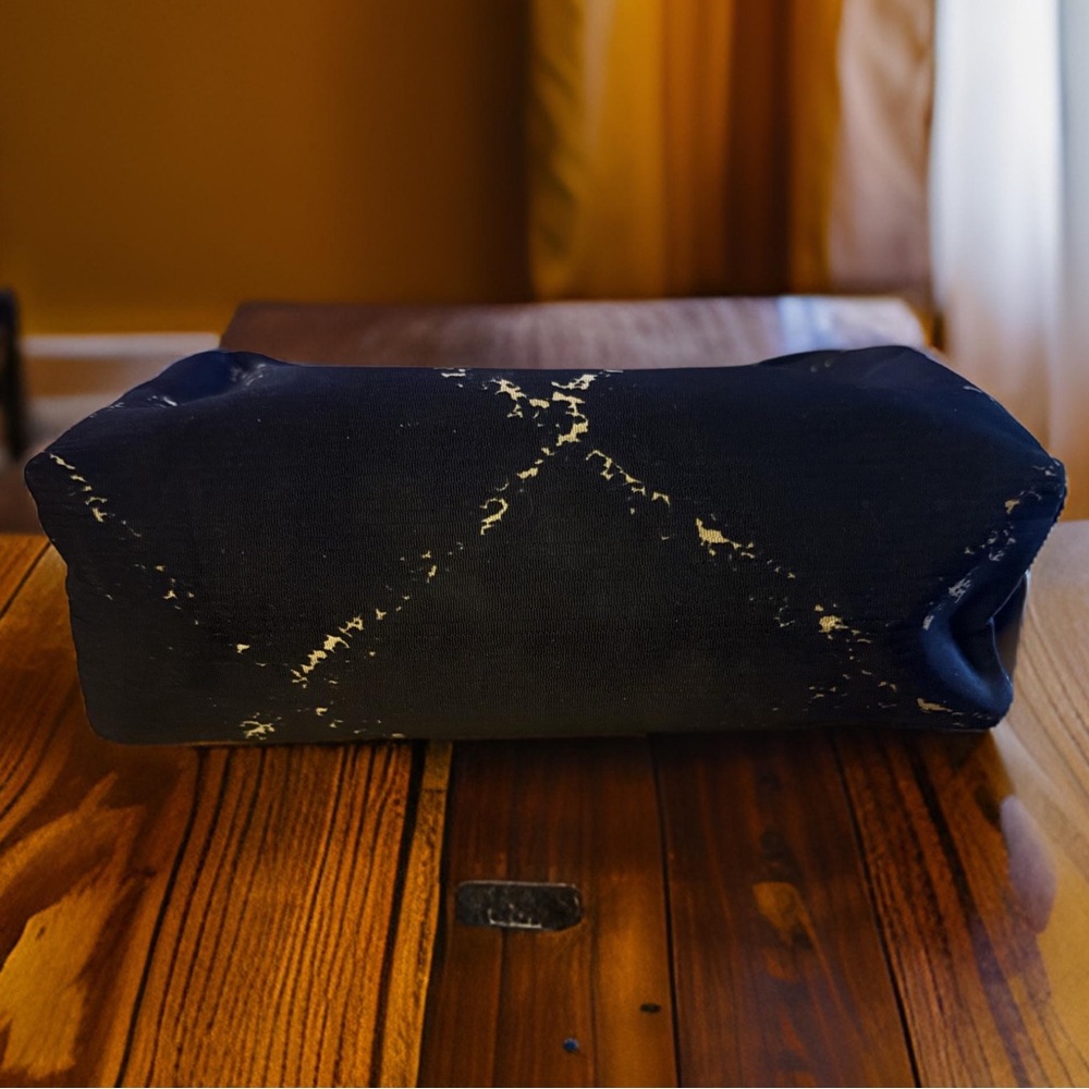 CHANEL | Old Travel Line Black Quilted Print Nylon Cosmetic Makeup Pouch - Picture 5 of 7